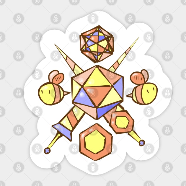 d20 Coat of Arms - Honeycomb Sticker by JonGrin